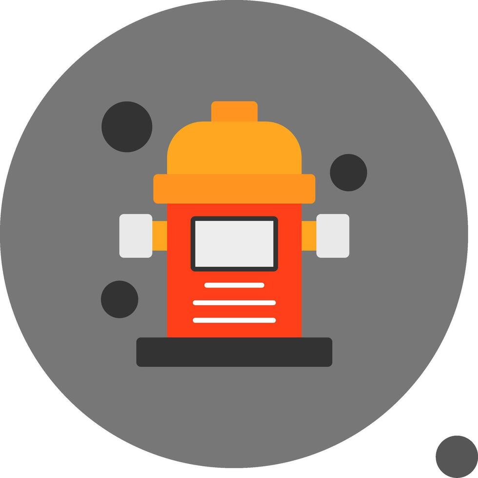 Fire Hydrant Flat Shadow Icon vector