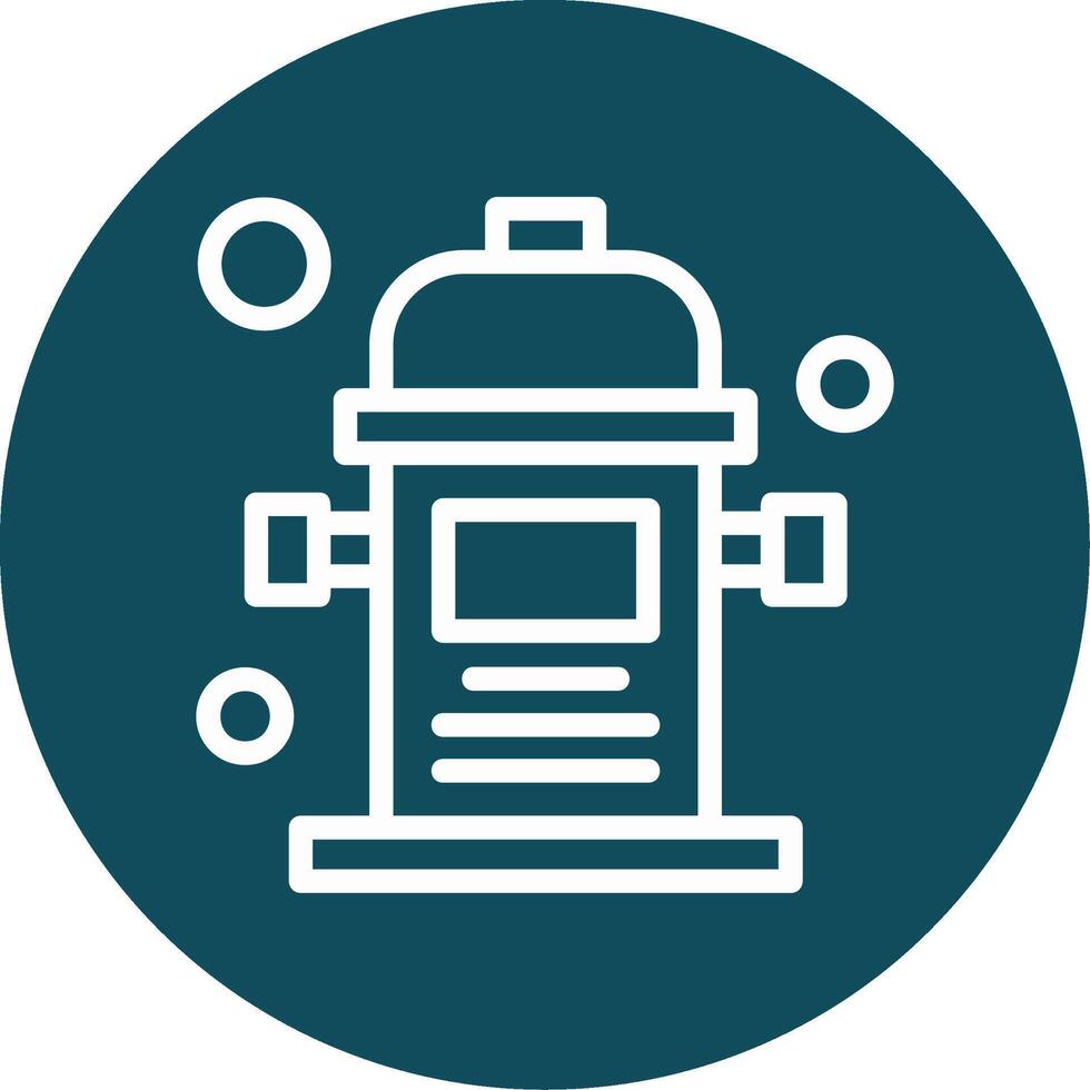 Fire Hydrant Outline Circle Icon vector