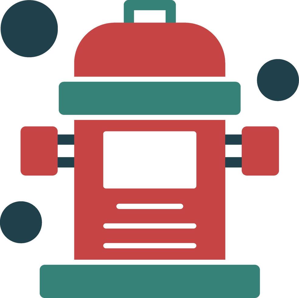 Fire Hydrant Glyph Two Color Icon vector
