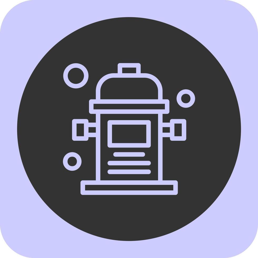 Fire Hydrant Linear Round Icon vector