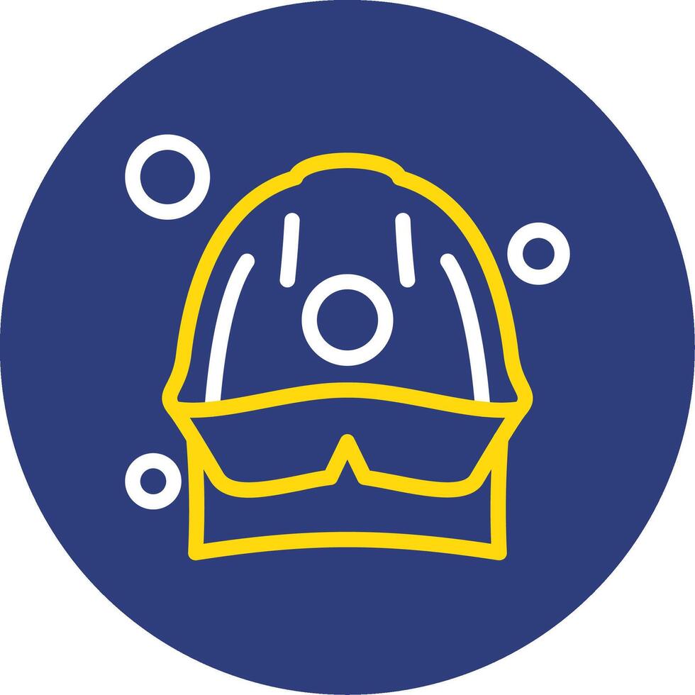 Fire Helmet Dual Line Circle Icon vector