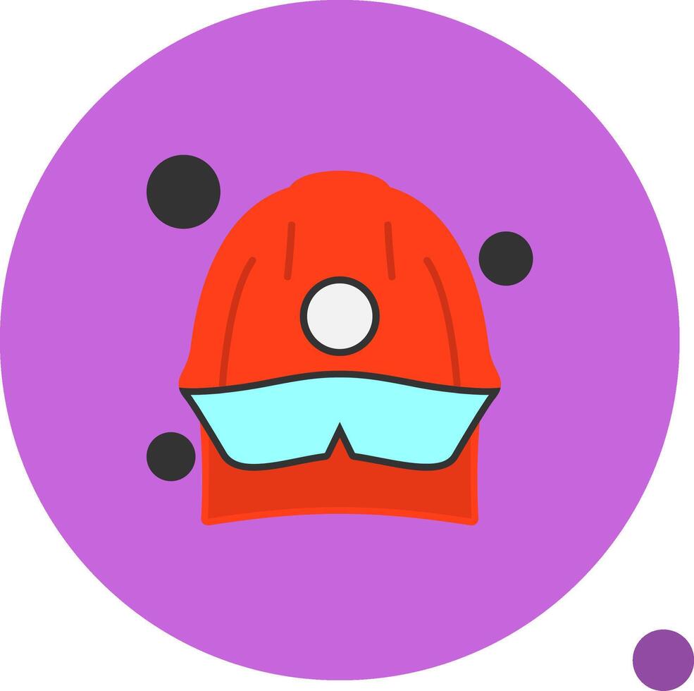 Fire Helmet Flat Shadow Icon vector
