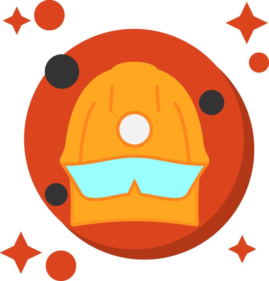 Fire Helmet Tailed Color Icon vector