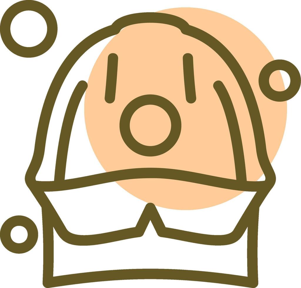 Fire Helmet Linear Circle Icon vector