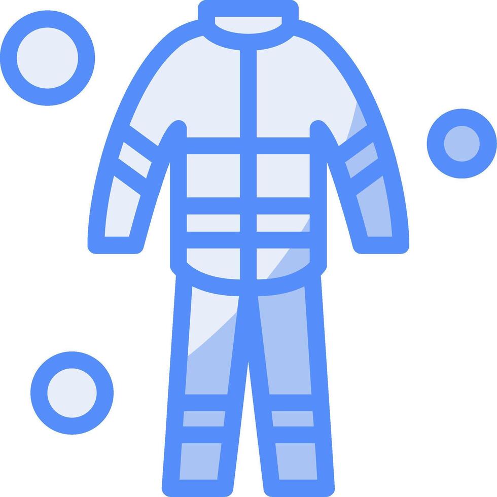 Fire Suit Line Filled Blue Icon vector