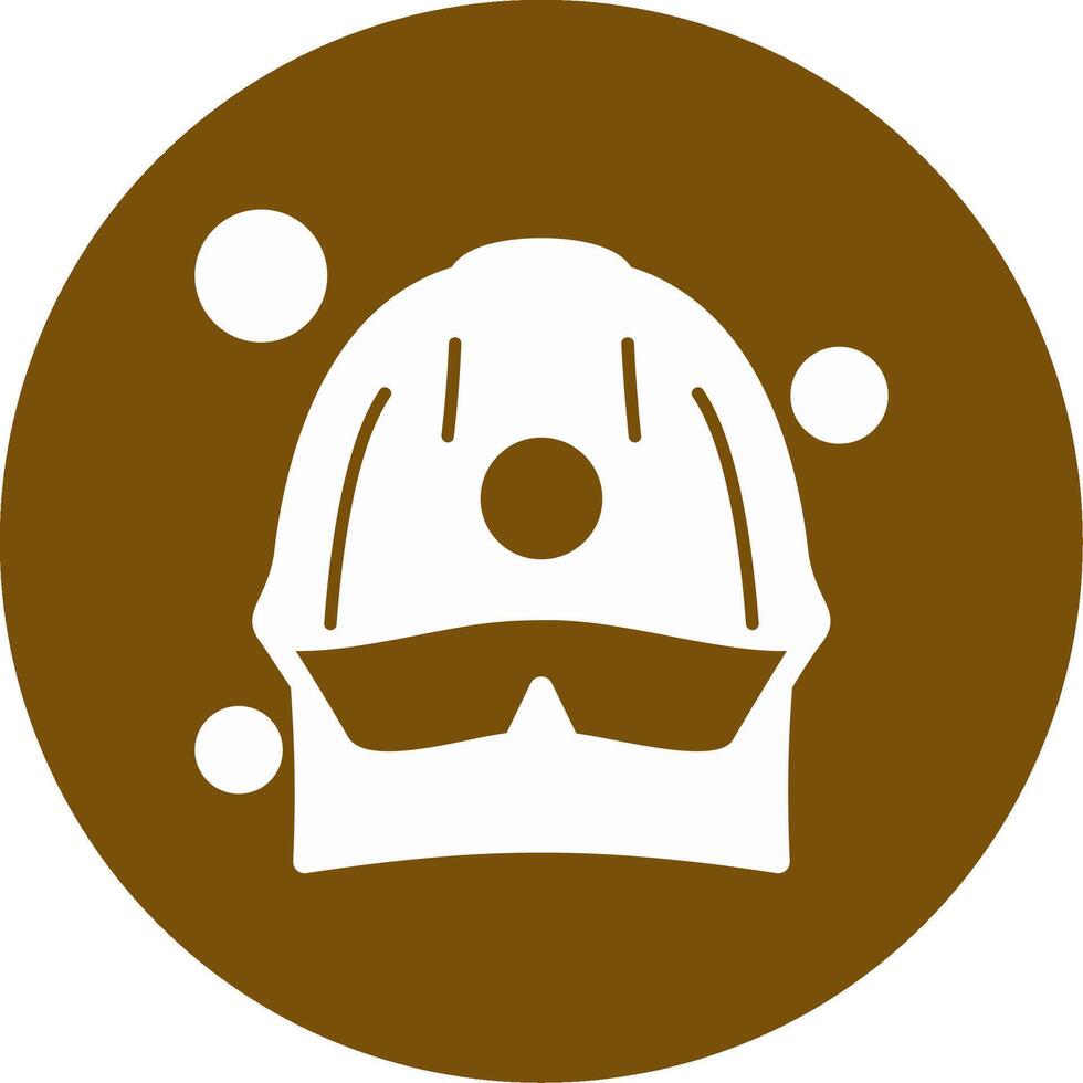 Fire Helmet Glyph Circle Icon vector