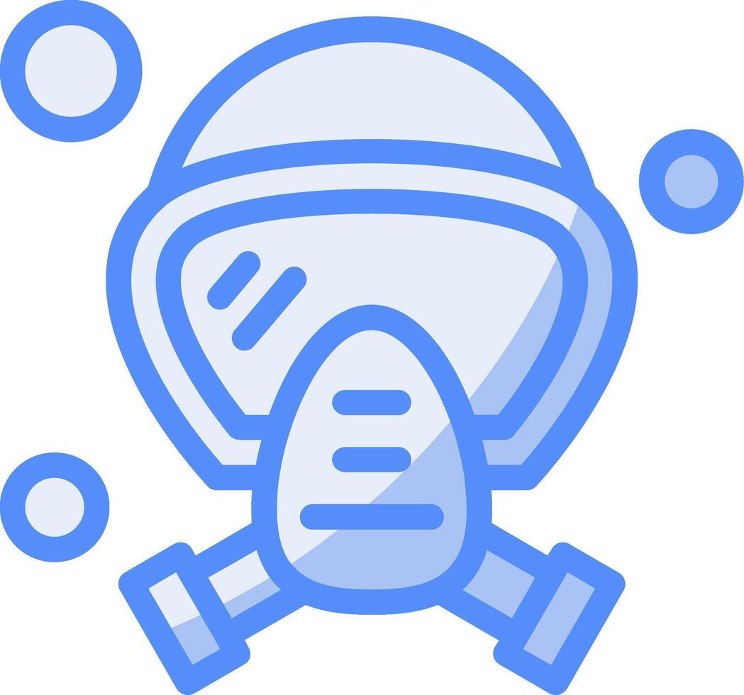 Oxygen Mask Line Filled Blue Icon vector