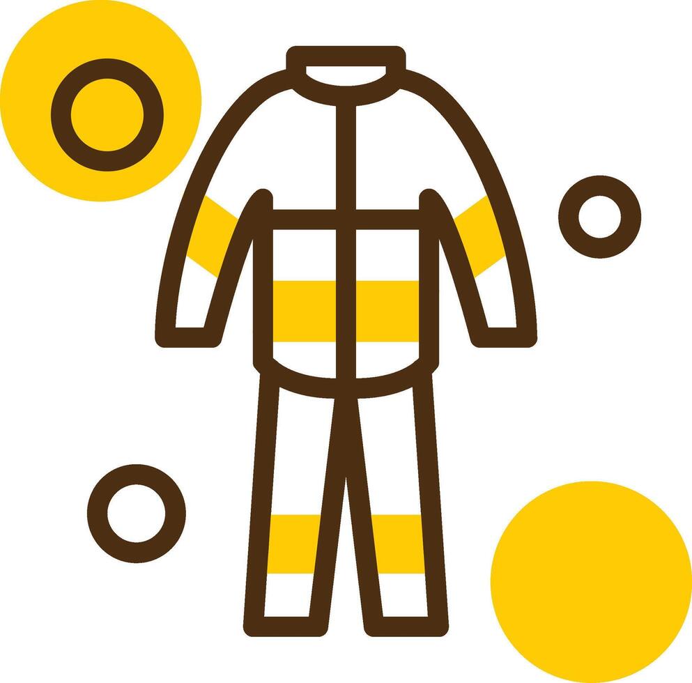 fuego traje amarillo mentir circulo icono vector