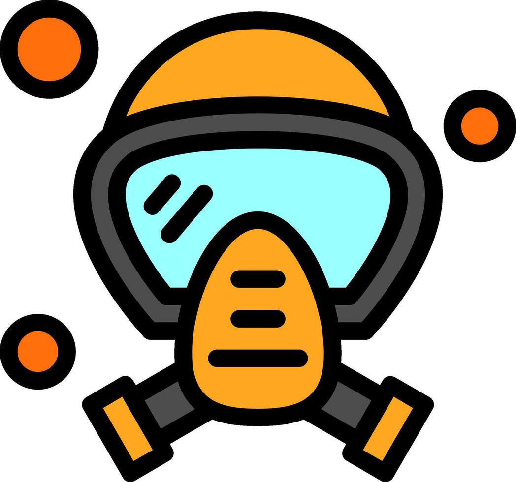 Oxygen Mask Line Filled Icon vector