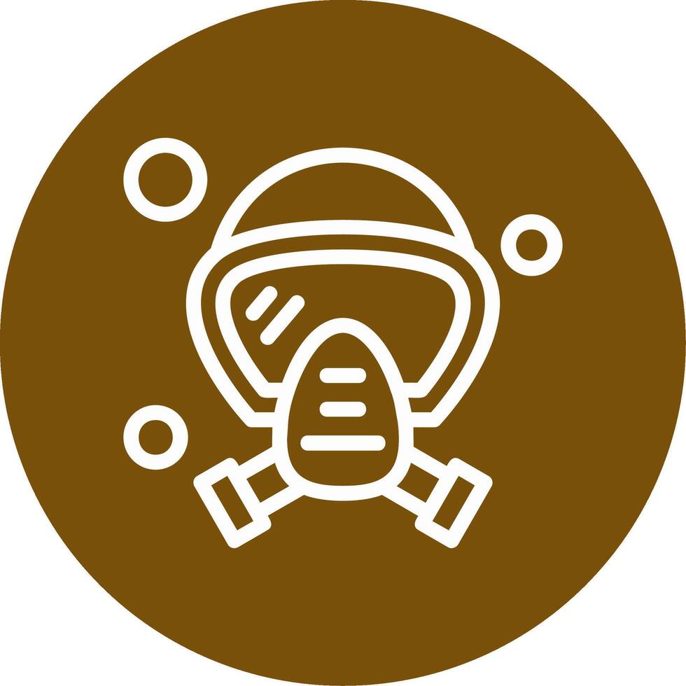 Oxygen Mask Outline Circle Icon vector