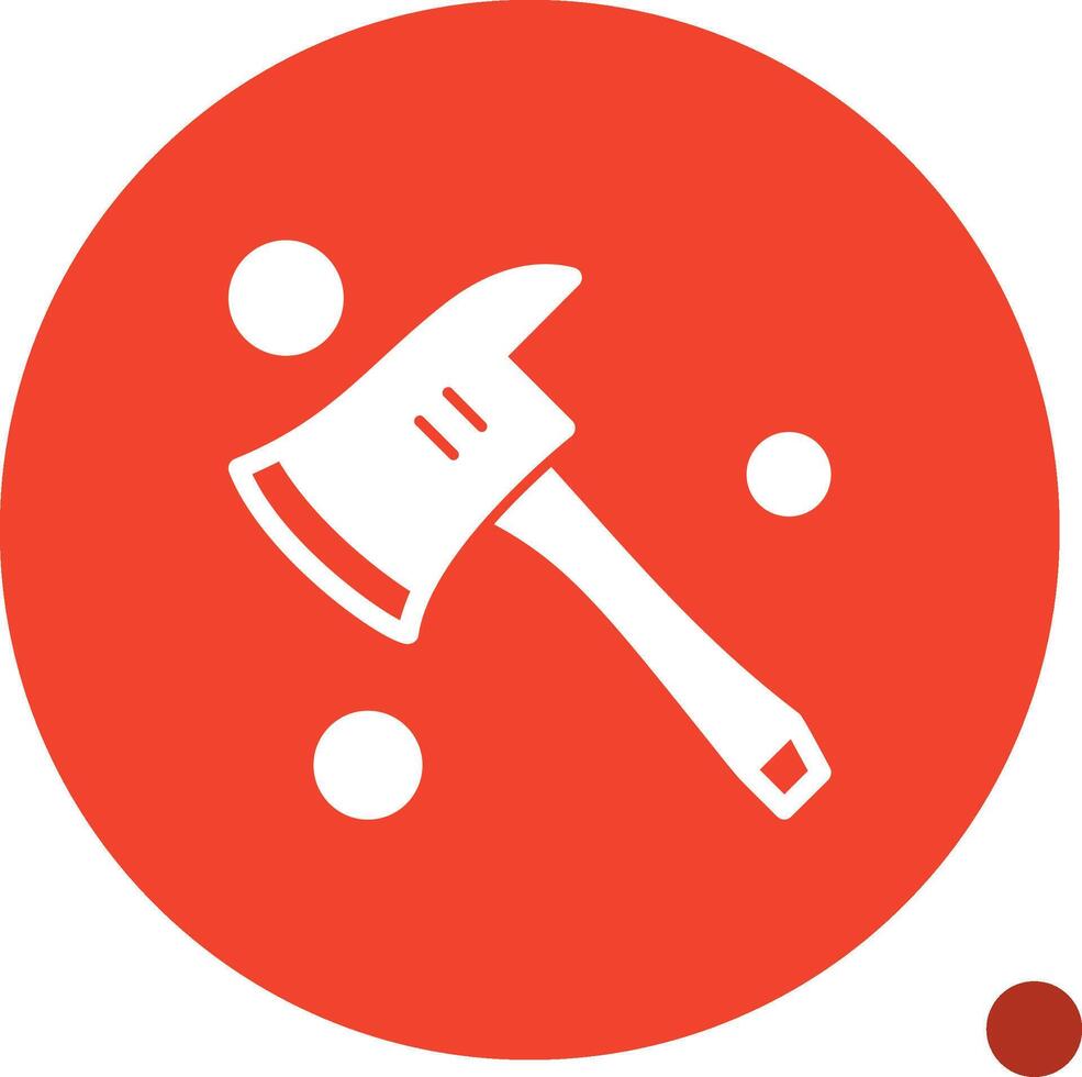 Fire Axe Glyph Shadow Icon vector