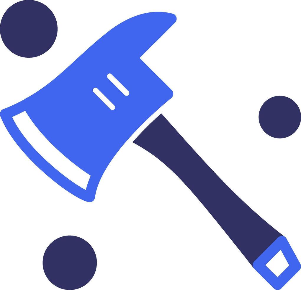 Fire Axe Solid Two Color Icon vector