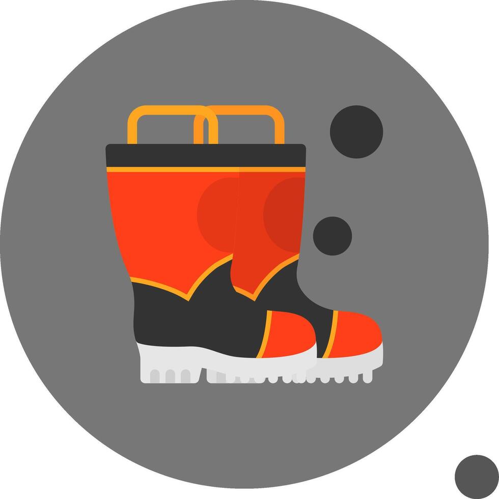 Firefighter Boots Flat Shadow Icon vector