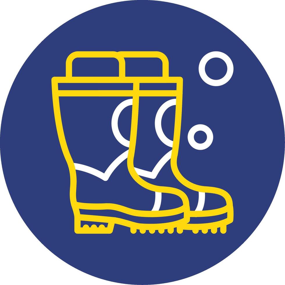 Firefighter Boots Dual Line Circle Icon vector
