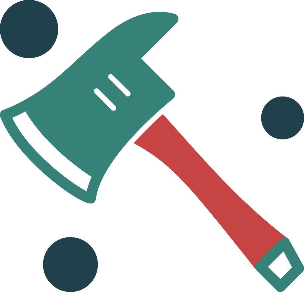 Fire Axe Line Two Color Icon vector