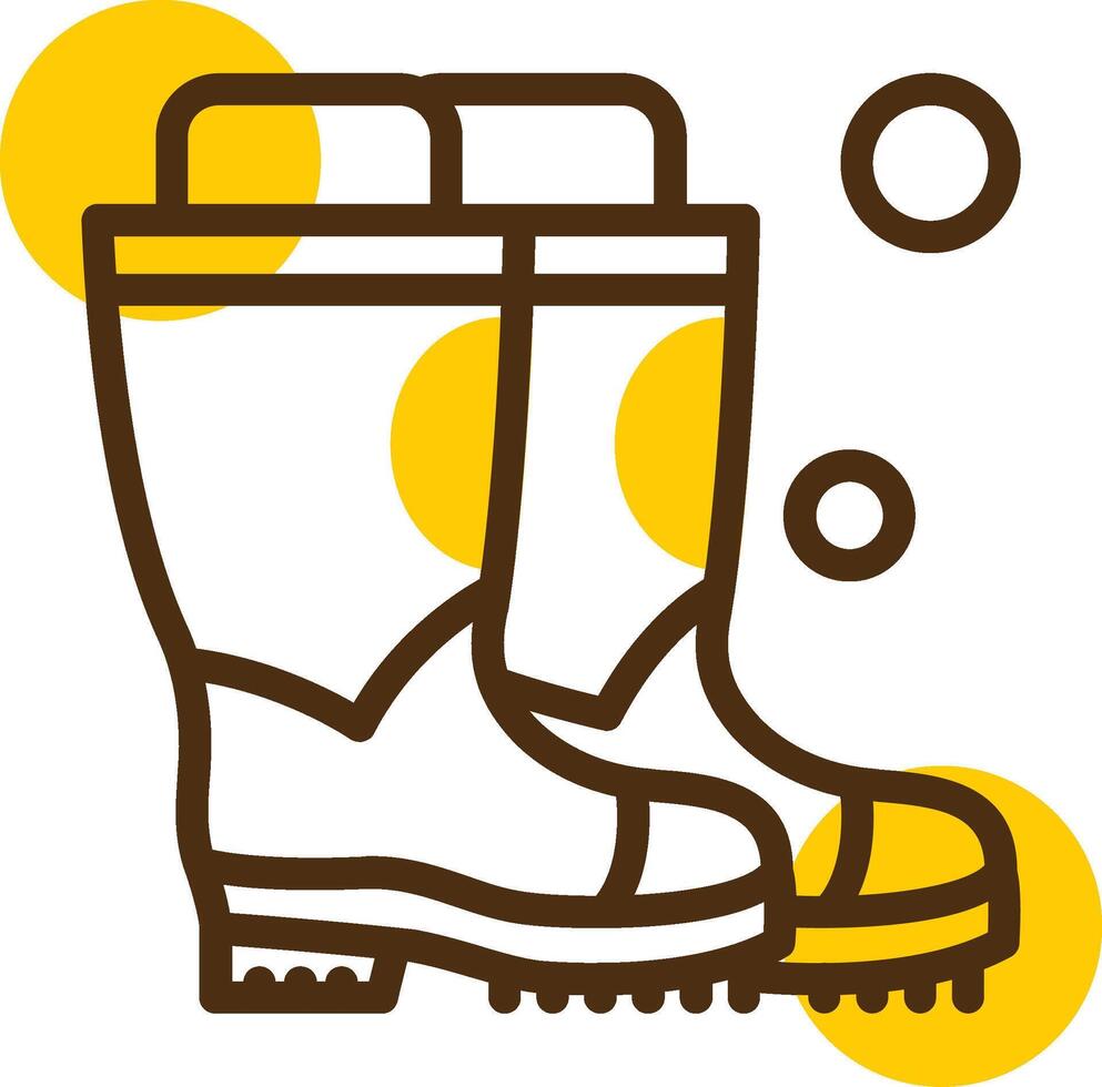 Firefighter Boots Yellow Lieanr Circle Icon vector