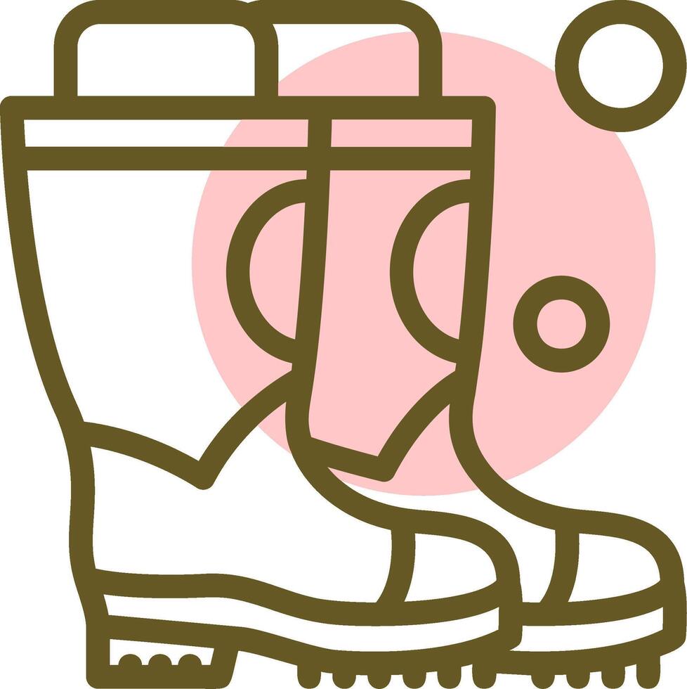 Firefighter Boots Linear Circle Icon vector