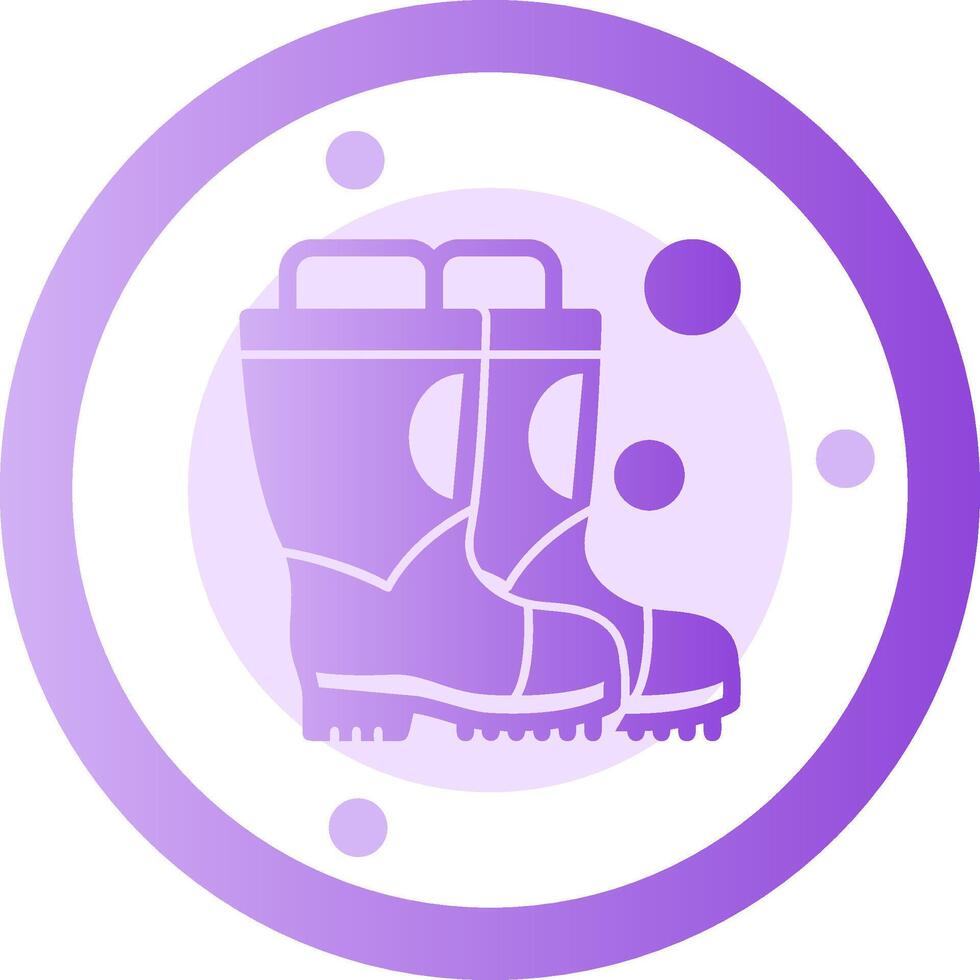 Firefighter Boots Glyph Gradient Icon vector