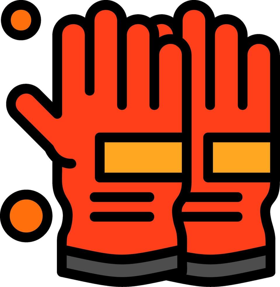 Firefighter Gloves Line Filled Icon vector