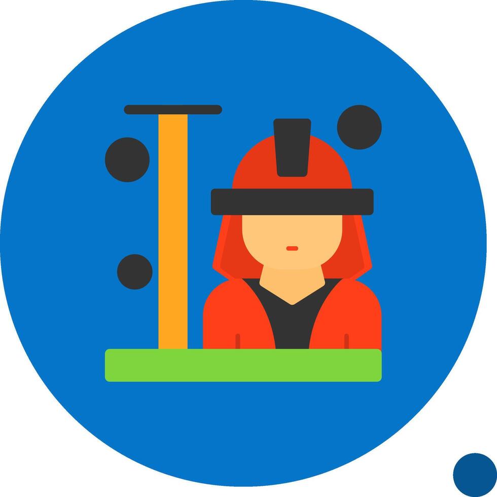 Firefighter-s Pole Flat Shadow Icon vector