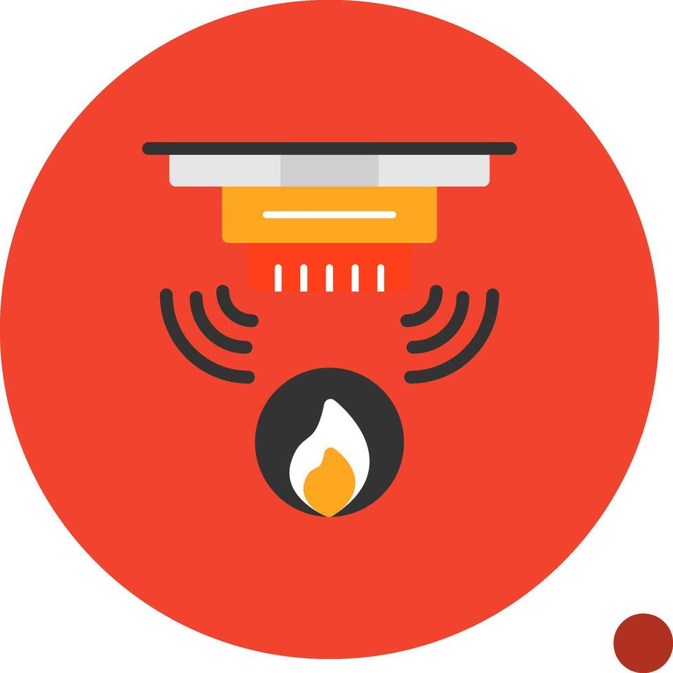 fuego alarma plano sombra icono vector