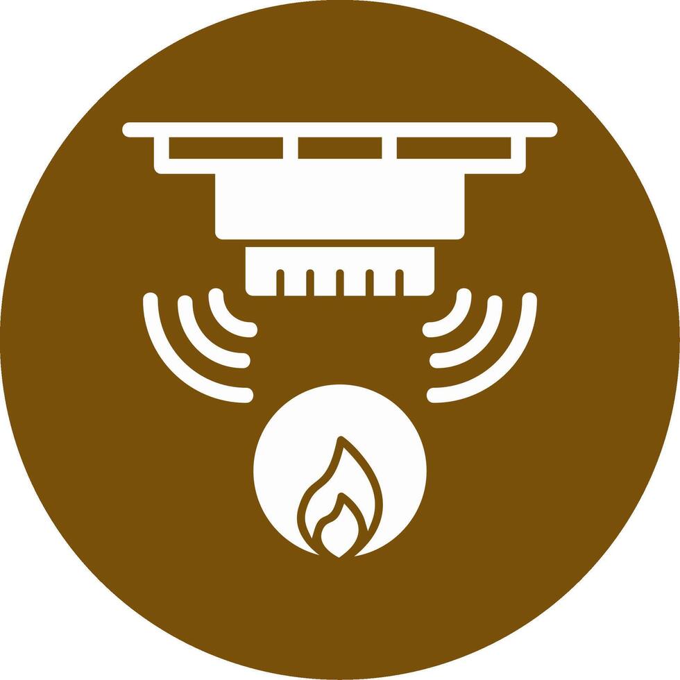 Fire Alarm Glyph Circle Icon vector