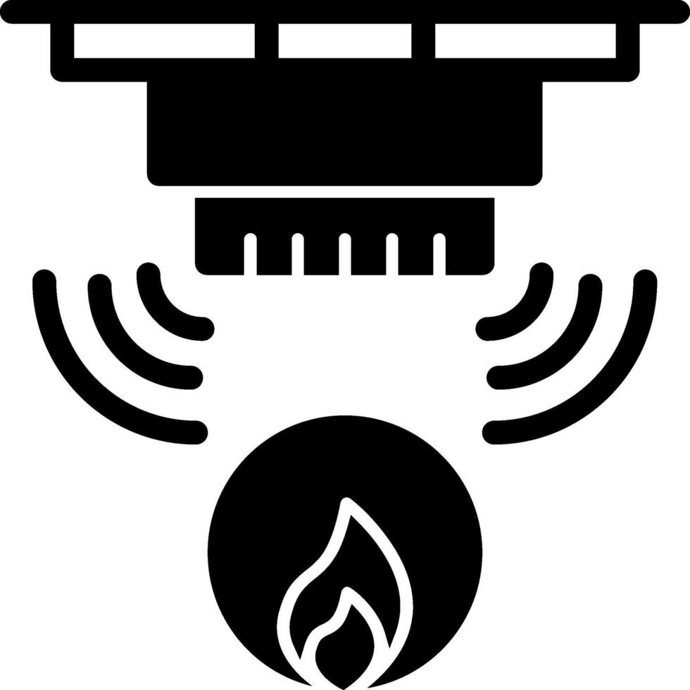 icono de glifo de alarma de incendio vector