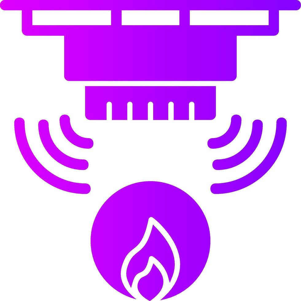 fuego alarma sólido multi degradado icono vector