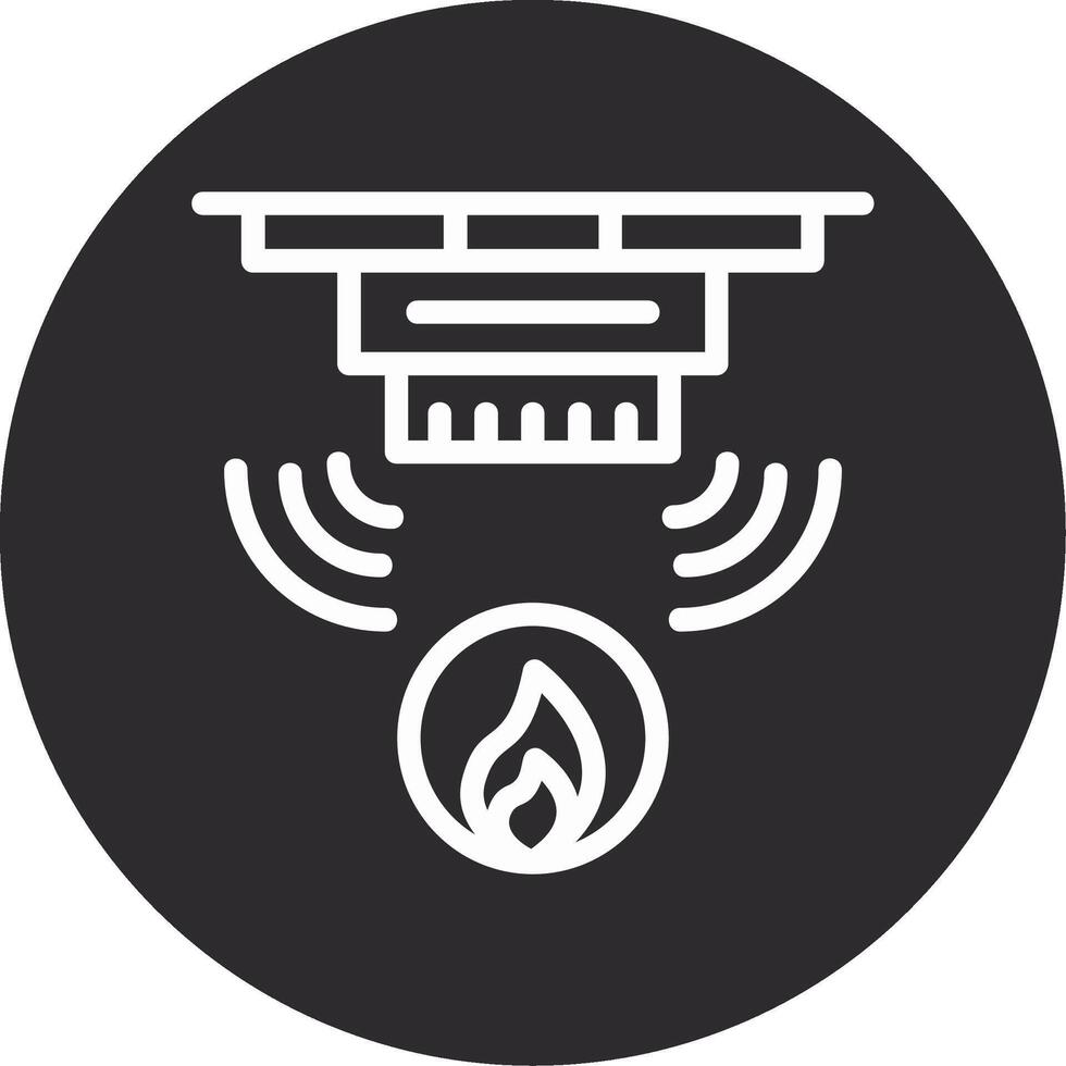 fuego alarma invertido icono vector