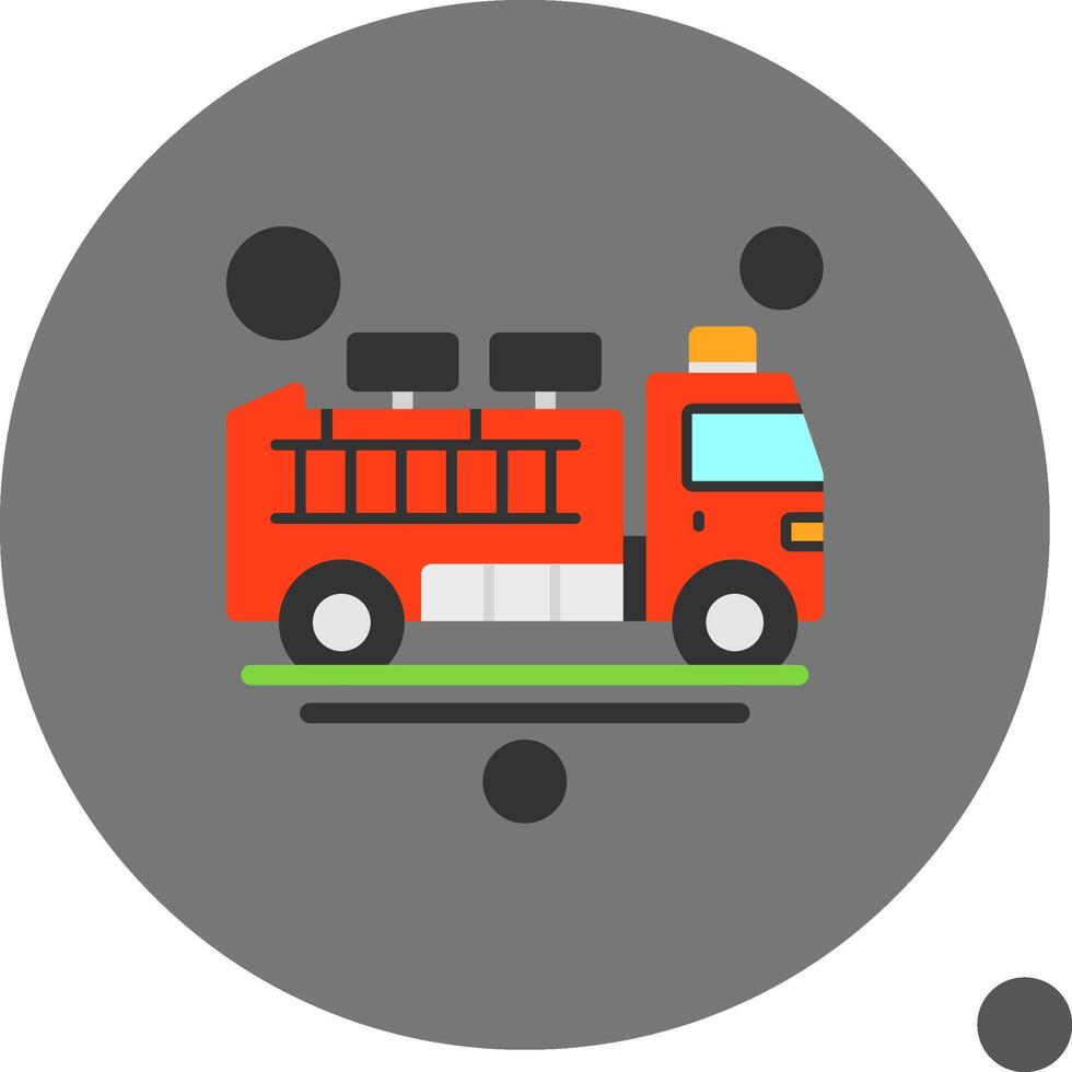 Fire Engine Flat Shadow Icon vector