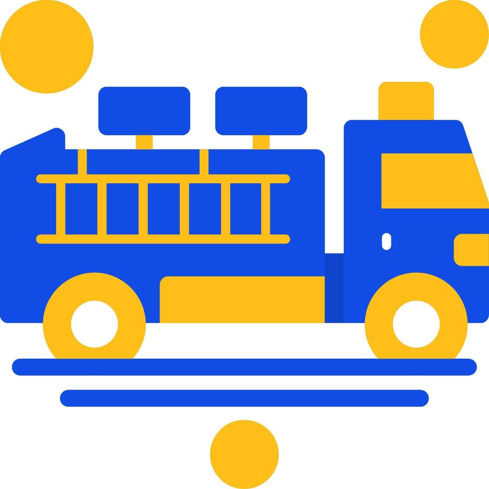 Fire Engine Flat Two Color Icon vector