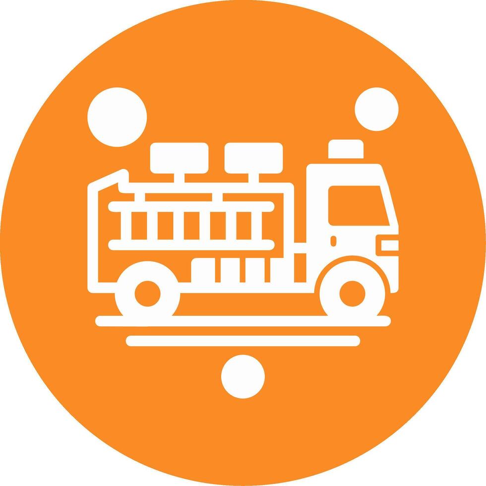 Fire Engine Glyph Circle Icon vector