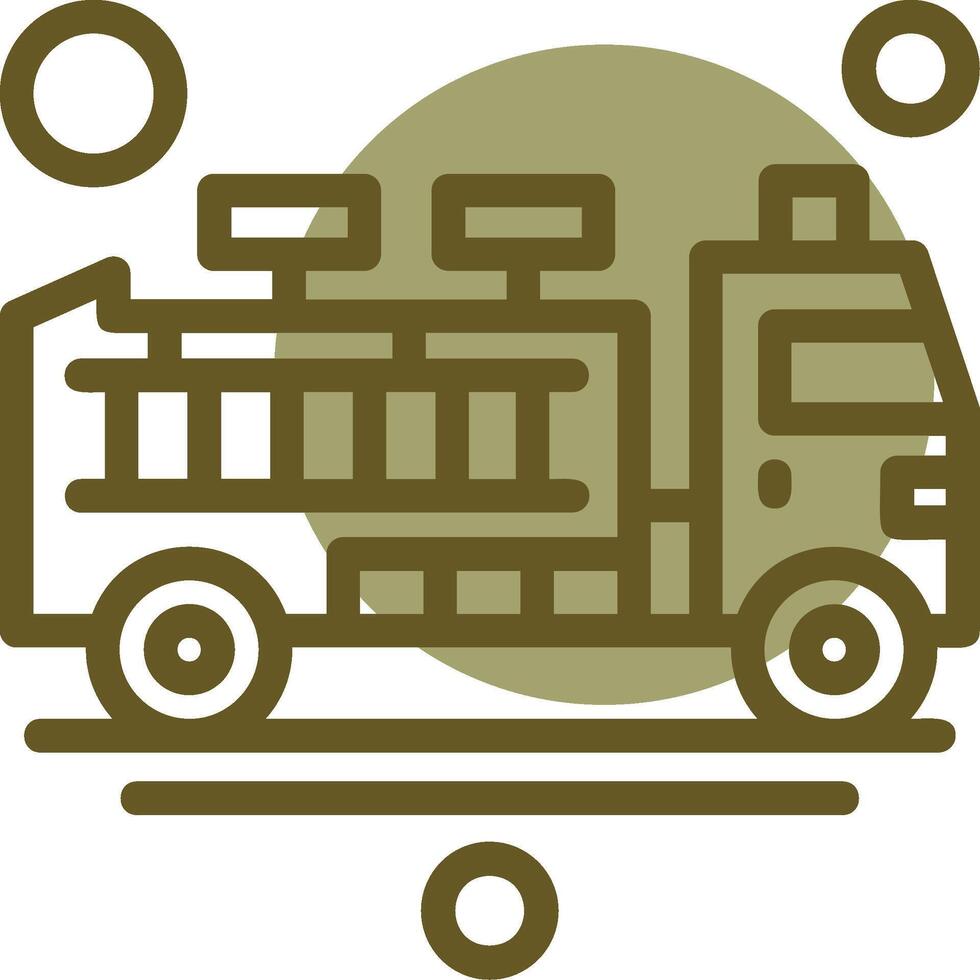 Fire Engine Linear Circle Icon vector