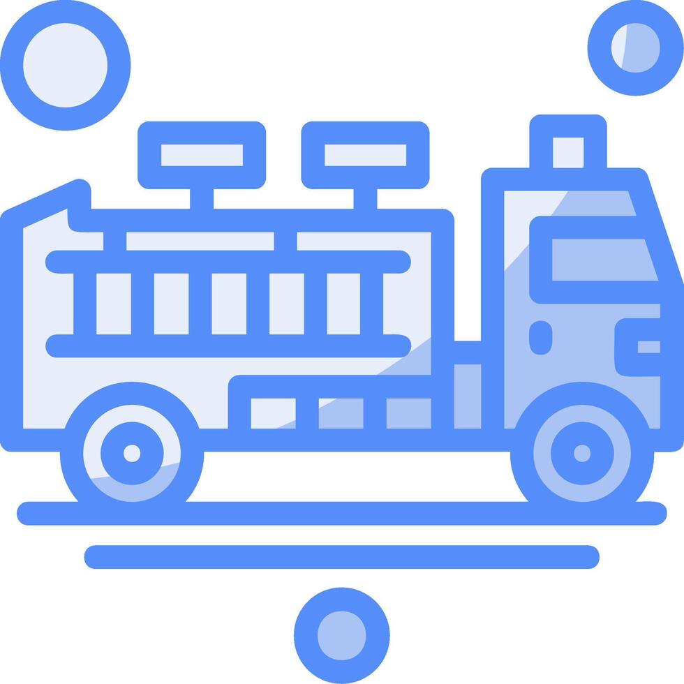 Fire Engine Line Filled Blue Icon vector