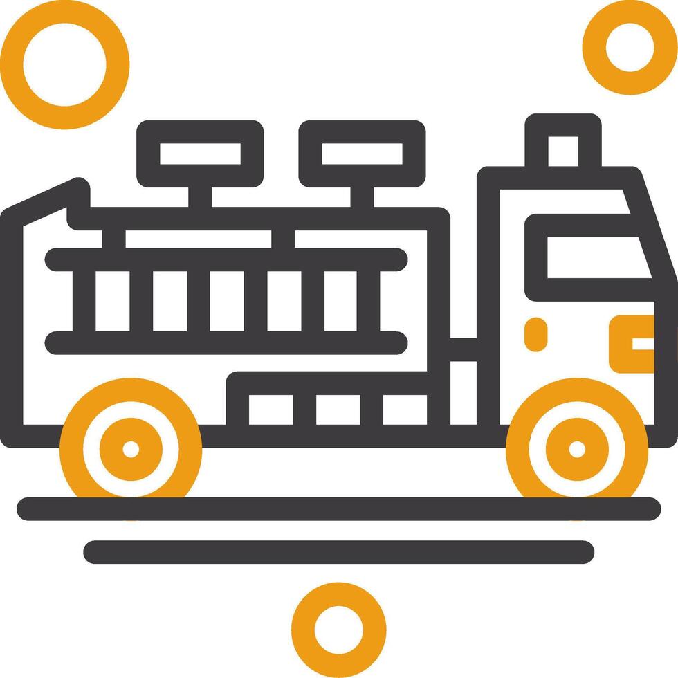 Fire Engine Line Two Color Icon vector