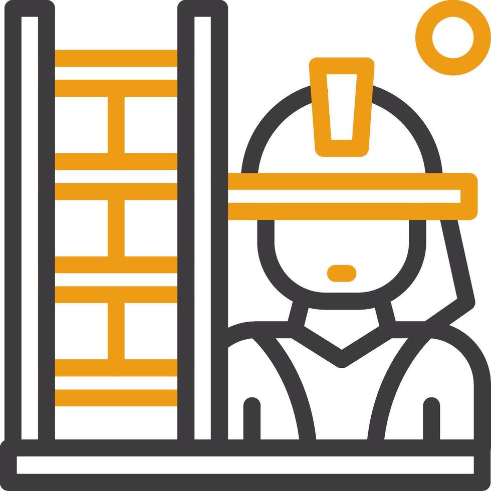Fire Ladder Line Two Color Icon vector