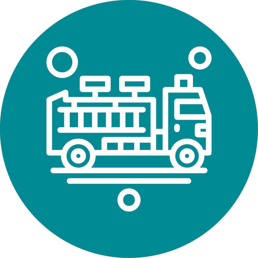 Fire Engine Outline Circle Icon vector