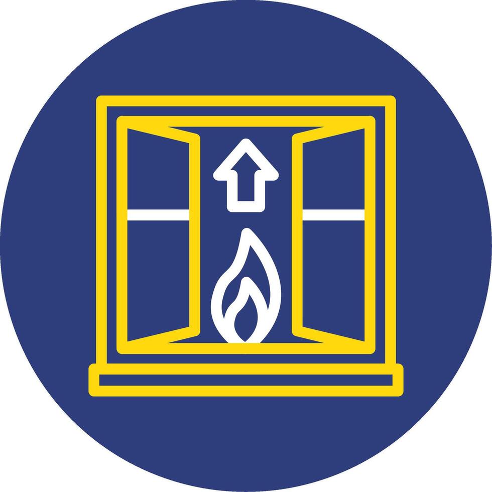 Fire Escape Dual Line Circle Icon vector