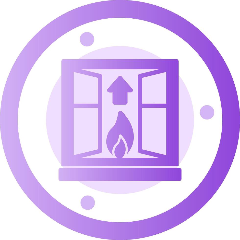 Fire Escape Glyph Gradient Icon vector