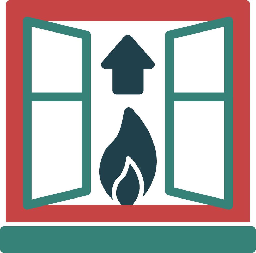 Fire Escape Glyph Two Color Icon vector