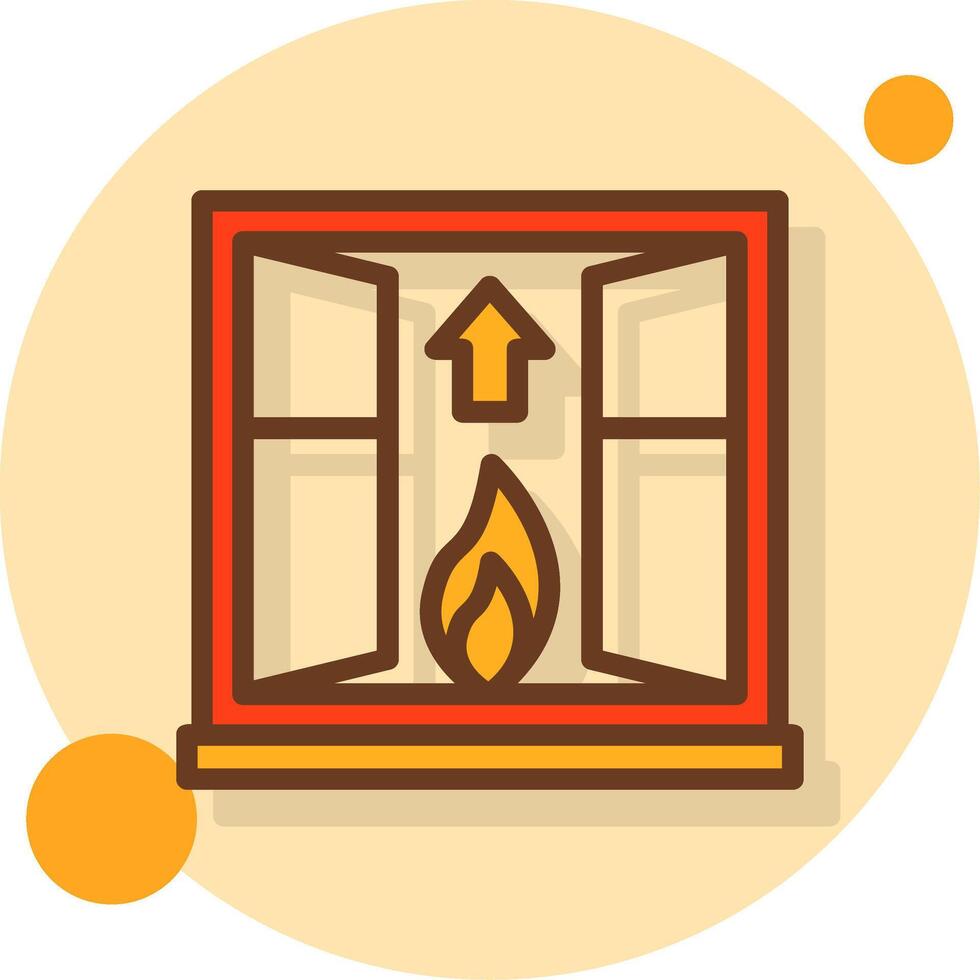 Fire Escape Filled Shadow Circle Icon vector