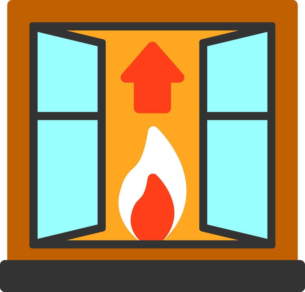 fuego escapar plano icono vector