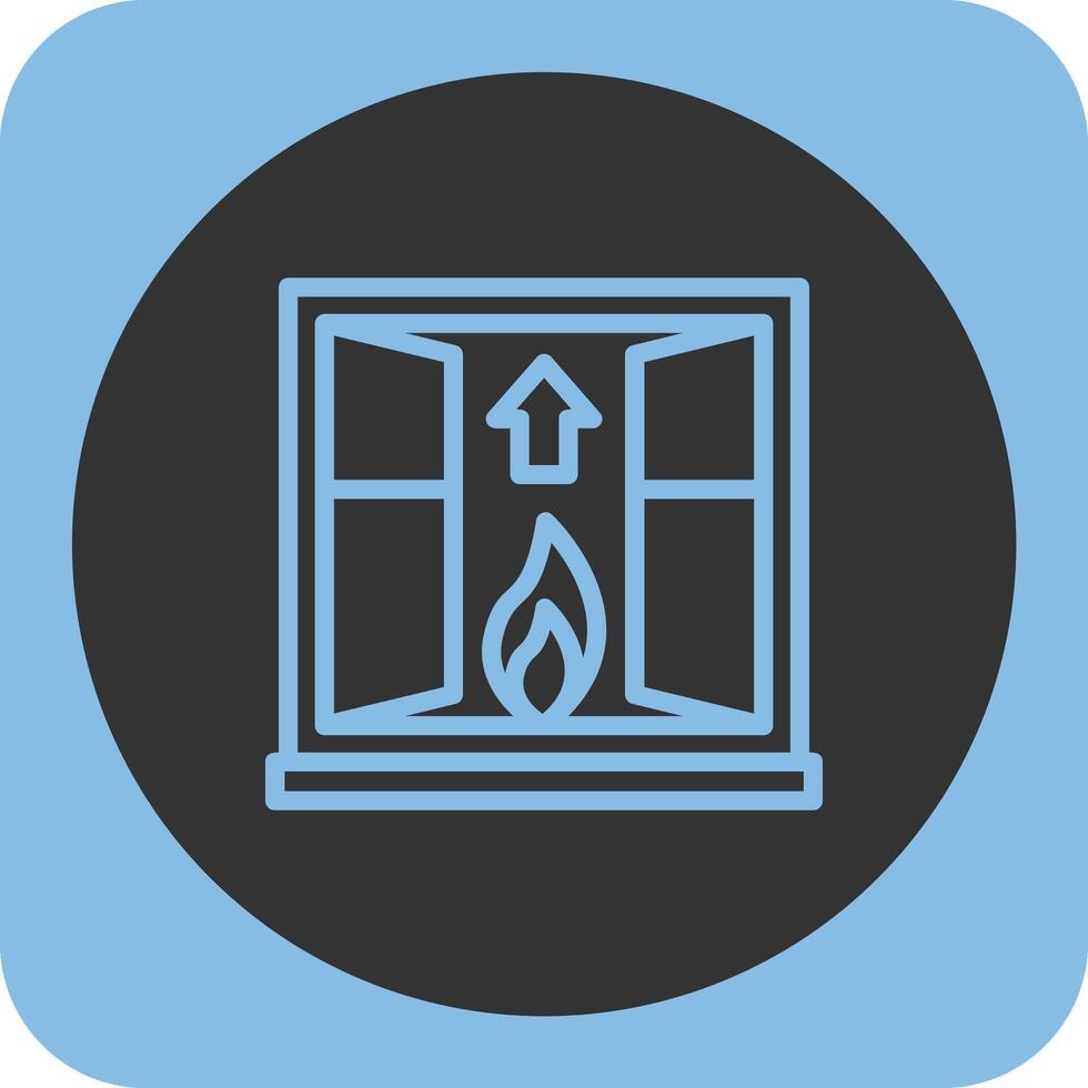 Fire Escape Linear Round Icon vector