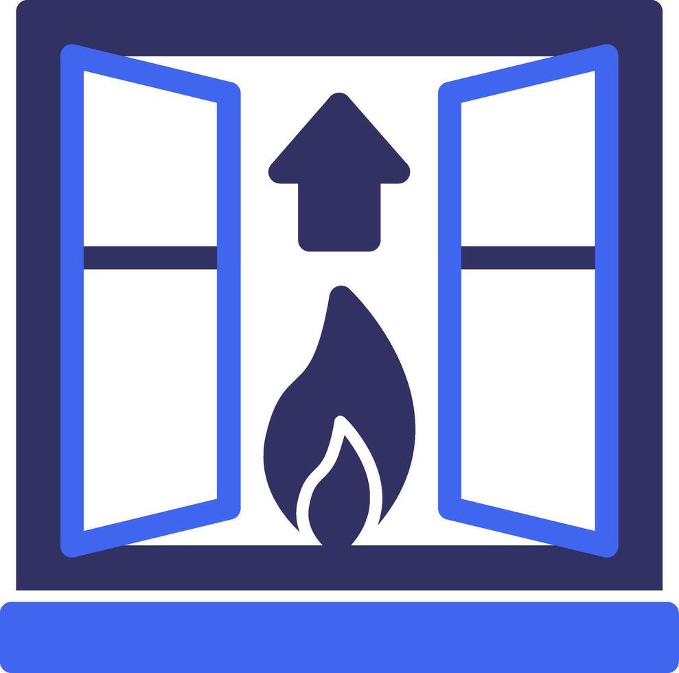 Fire Escape Solid Two Color Icon vector