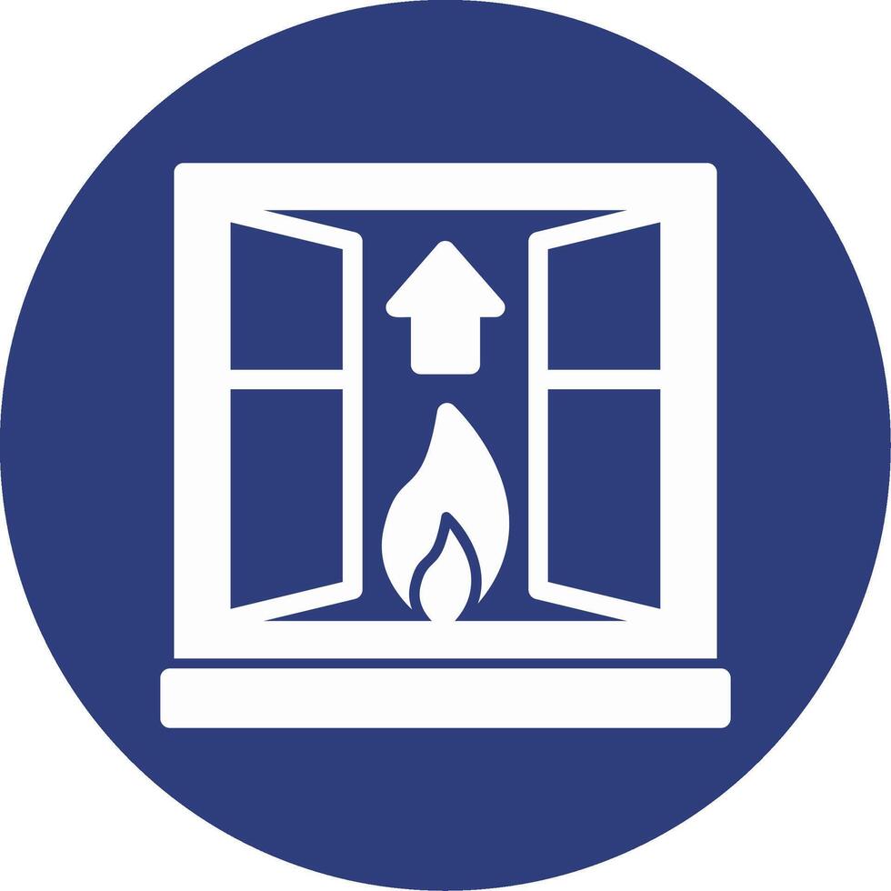 Fire Escape Glyph Circle Icon vector