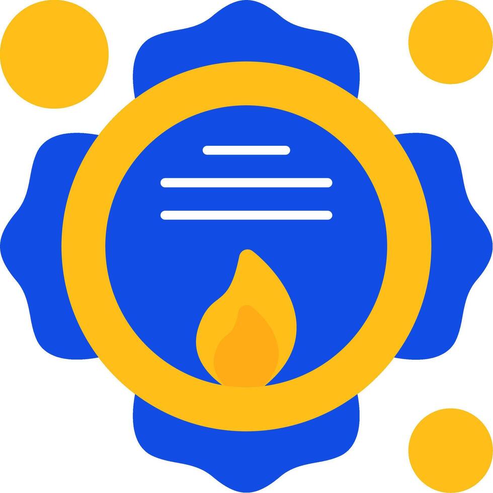 Firefighter Badge Flat Two Color Icon vector