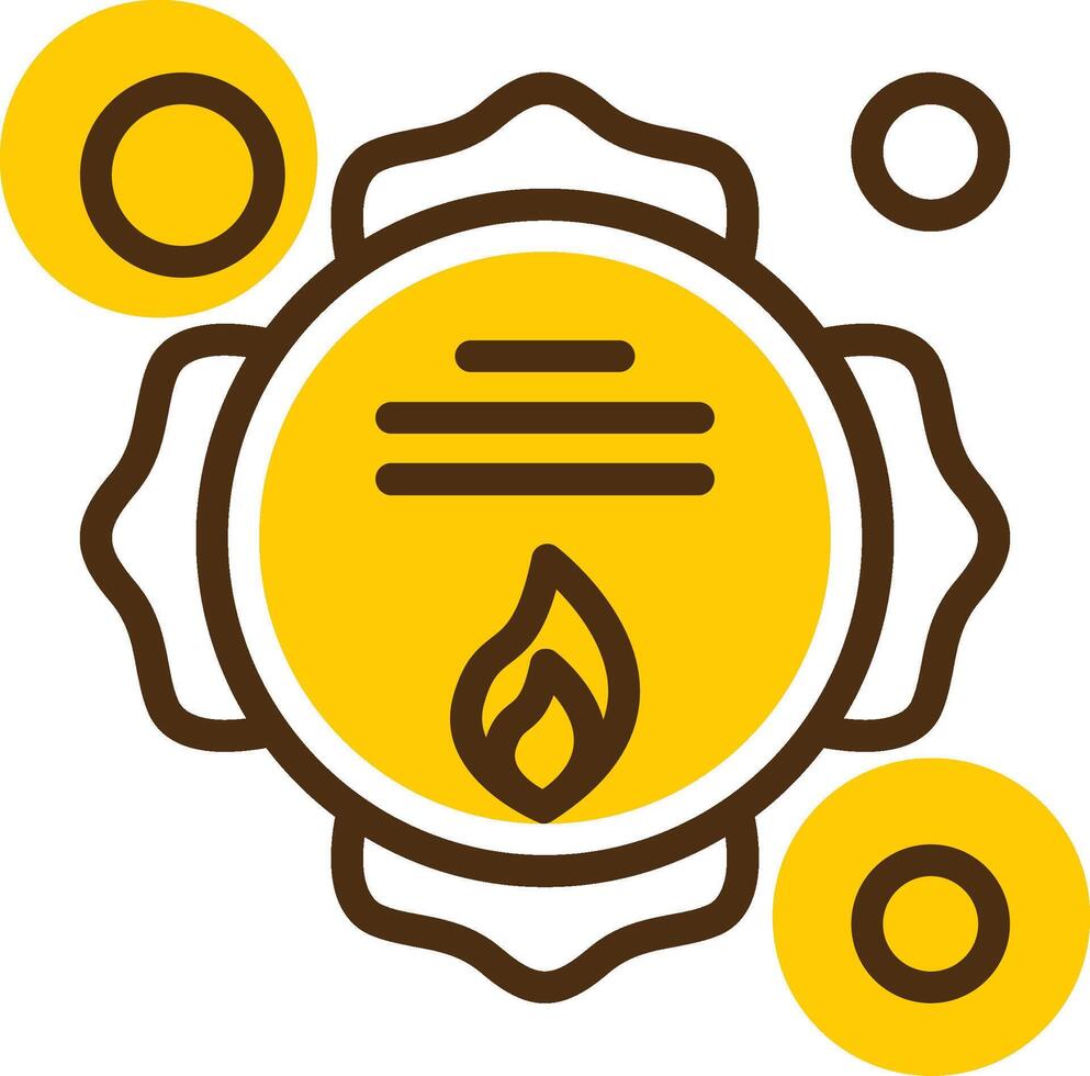 Firefighter Badge Yellow Lieanr Circle Icon vector