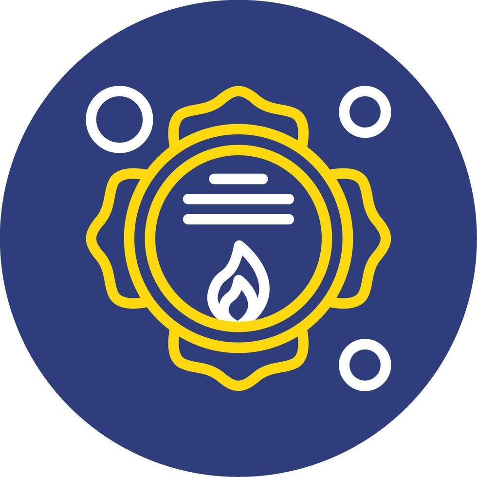 Firefighter Badge Dual Line Circle Icon vector