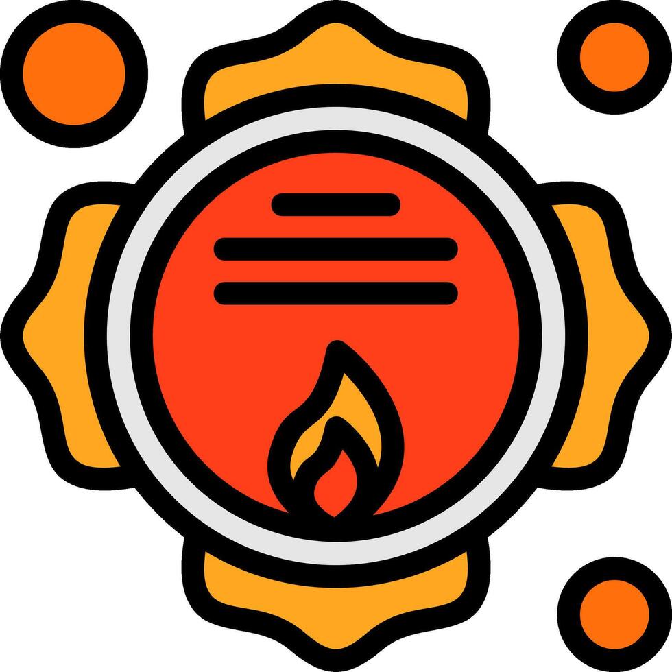 Firefighter Badge Line Filled Icon vector