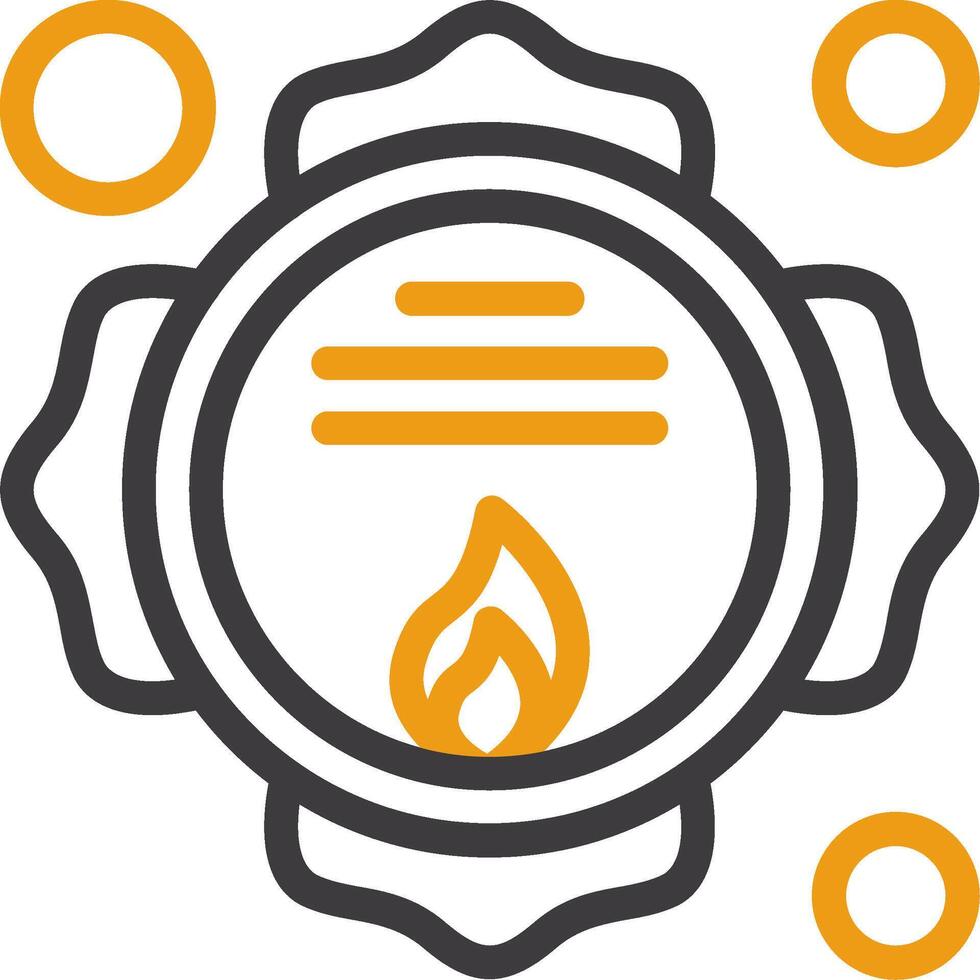 Firefighter Badge Line Circle Icon vector